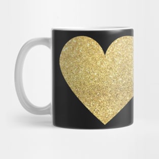 Gold Faux Glitter Heart Mug